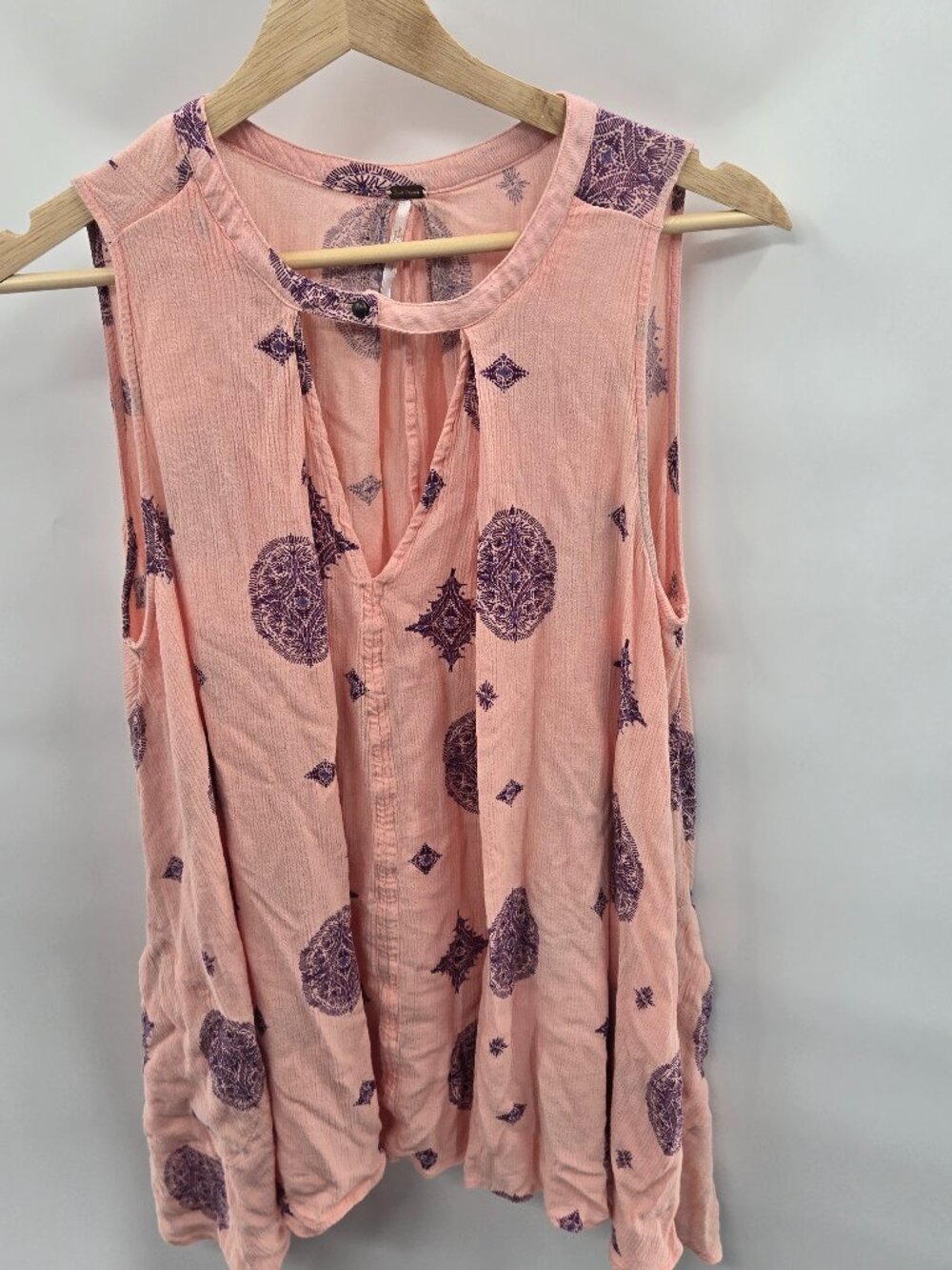 Free People Tree Swing Keyhole Neckline Tunic Asymmetrical Mini Dress Small